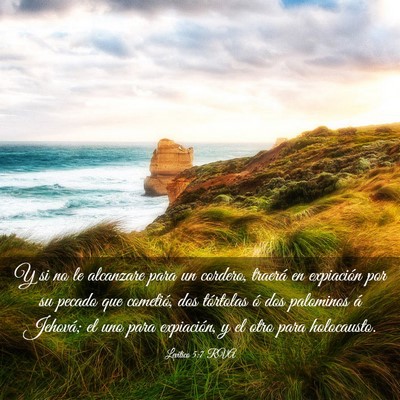 Picture 03 - Levítico 5:7 RVA - Y si no le alcanzare para un cordero, traerá en - Bible Verse Picture