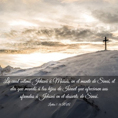 Picture 03 - Levítico 7:38 RVA - La cual intimó Jehová á Moisés, en el monte - Bible Verse Picture