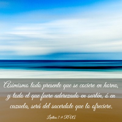Picture 03 - Levítico 7:9 RVA - Asimismo todo presente que se cociere en horno, y - Bible Verse Picture