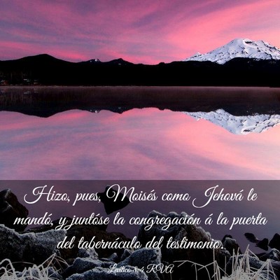 Picture 03 - Levítico 8:4 RVA - Hizo, pues, Moisés como Jehová le mandó, y - Bible Verse Picture