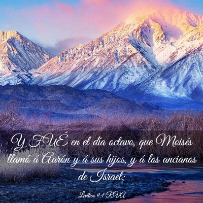 Picture 03 - Levítico 9:1 RVA - Y FUÉ en el día octavo, que Moisés llamó á - Bible Verse Picture