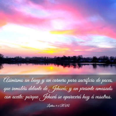 Picture 03 - Levítico 9:4 RVA - Asimismo un buey y un carnero para sacrificio de - Bible Verse Picture