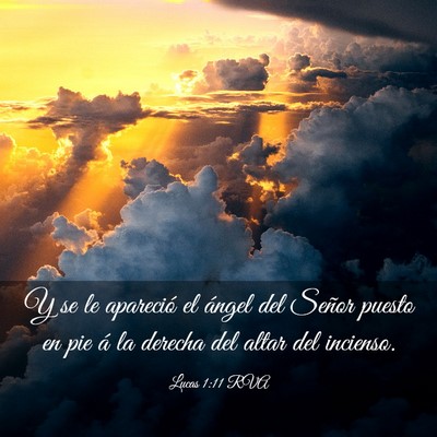 Picture 03 - Lucas 1:11 RVA - Y se le apareció el ángel del Señor puesto en - Bible Verse Picture