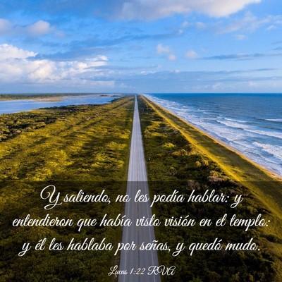 Picture 03 - Lucas 1:22 RVA - Y saliendo, no les podía hablar: y entendieron - Bible Verse Picture