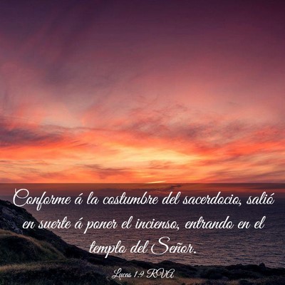 Picture 03 - Lucas 1:9 RVA - Conforme á la costumbre del sacerdocio, salió - Bible Verse Picture