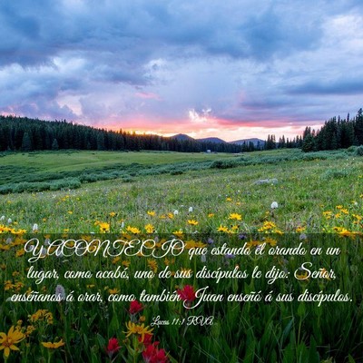 Picture 03 - Lucas 11:1 RVA - Y ACONTECIO que estando él orando en un lugar, - Bible Verse Picture