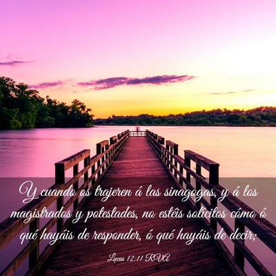 Picture 03 - Lucas 12:11 RVA - Y cuando os trajeren á las sinagogas, y á los - Bible Verse Picture