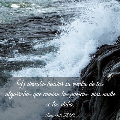 Picture 03 - Lucas 15:16 RVA - Y deseaba henchir su vientre de las algarrobas - Bible Verse Picture