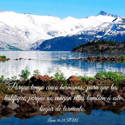 Picture 03 - Lucas 16:28 RVA - Porque tengo cinco hermanos; para que les - Bible Verse Picture