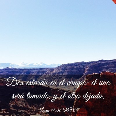 Picture 03 - Lucas 17:36 RVA - Dos estarán en el campo; el uno será tomado, y - Bible Verse Picture