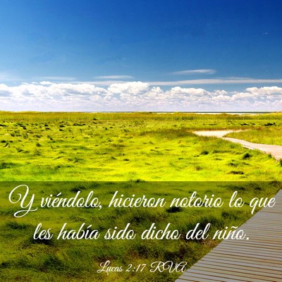 Picture 03 - Lucas 2:17 RVA - Y viéndolo, hicieron notorio lo que les había - Bible Verse Picture
