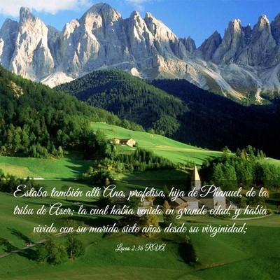 Picture 03 - Lucas 2:36 RVA - Estaba también allí Ana, profetisa, hija de - Bible Verse Picture