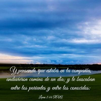 Picture 03 - Lucas 2:44 RVA - Y pensando que estaba en la compañía, - Bible Verse Picture