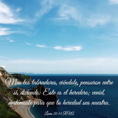 Picture 03 - Lucas 20:14 RVA - Mas los labradores, viéndole, pensaron entre - Bible Verse Picture