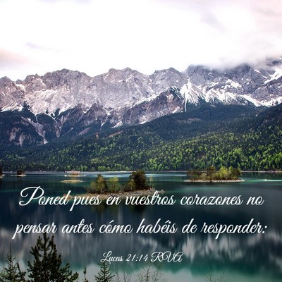 Picture 03 - Lucas 21:14 RVA - Poned pues en vuestros corazones no pensar antes - Bible Verse Picture