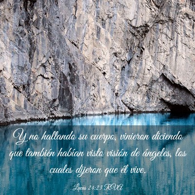 Picture 03 - Lucas 24:23 RVA - Y no hallando su cuerpo, vinieron diciendo que - Bible Verse Picture