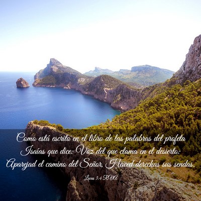 Picture 03 - Lucas 3:4 RVA - Como está escrito en el libro de las palabras - Bible Verse Picture