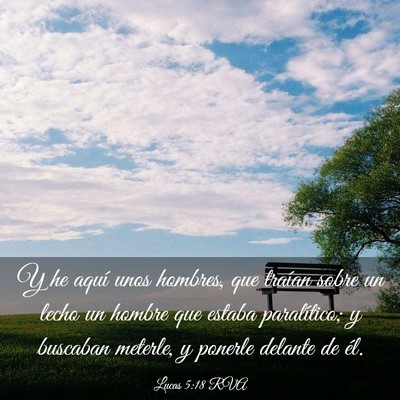 Picture 03 - Lucas 5:18 RVA - Y he aquí unos hombres, que traían sobre un - Bible Verse Picture