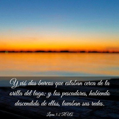 Picture 03 - Lucas 5:2 RVA - Y vió dos barcos que estaban cerca de la orilla - Bible Verse Picture