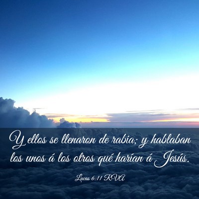 Picture 03 - Lucas 6:11 RVA - Y ellos se llenaron de rabia; y hablaban los unos - Bible Verse Picture