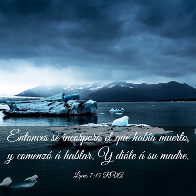 Picture 03 - Lucas 7:15 RVA - Entonces se incorporó el que había muerto, y - Bible Verse Picture