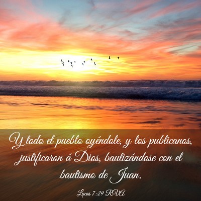 Picture 03 - Lucas 7:29 RVA - Y todo el pueblo oyéndole, y los publicanos, - Bible Verse Picture