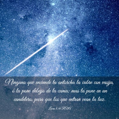 Picture 03 - Lucas 8:16 RVA - Ninguno que enciende la antorcha la cubre con - Bible Verse Picture