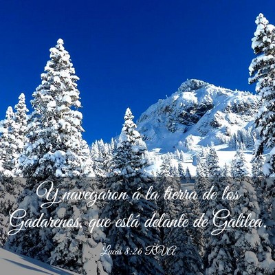Picture 03 - Lucas 8:26 RVA - Y navegaron á la tierra de los Gadarenos, que - Bible Verse Picture