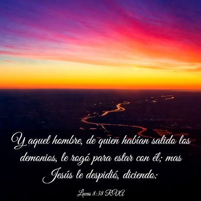 Picture 03 - Lucas 8:38 RVA - Y aquel hombre, de quien habían salido los - Bible Verse Picture