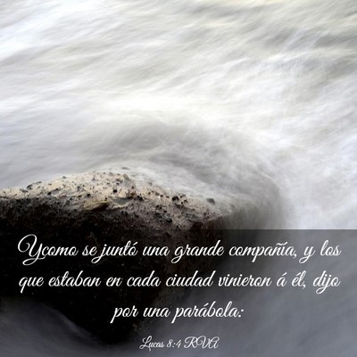 Picture 03 - Lucas 8:4 RVA - Ycomo se juntó una grande compañía, y los que - Bible Verse Picture