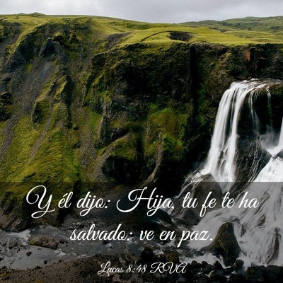 Picture 03 - Lucas 8:48 RVA - Y él dijo: Hija, tu fe te ha salvado: ve en - Bible Verse Picture