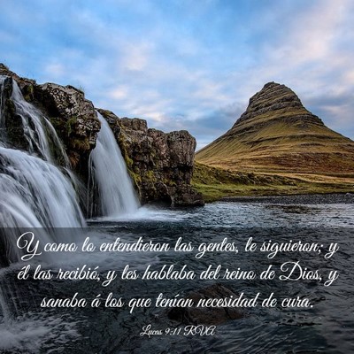 Picture 03 - Lucas 9:11 RVA - Y como lo entendieron las gentes, le siguieron; y - Bible Verse Picture