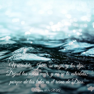Picture 03 - Marcos 10:14 RVA - Y viéndolo Jesús, se enojó, y les dijo: Dejad - Bible Verse Picture
