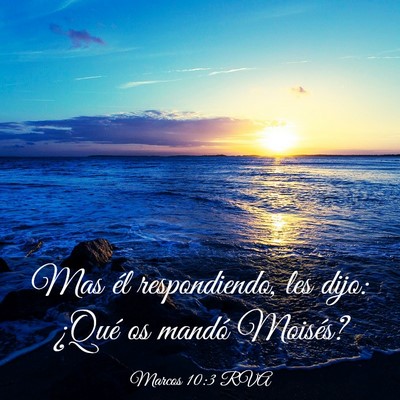 Picture 03 - Marcos 10:3 RVA - Mas él respondiendo, les dijo: ¿Qué os mandó - Bible Verse Picture