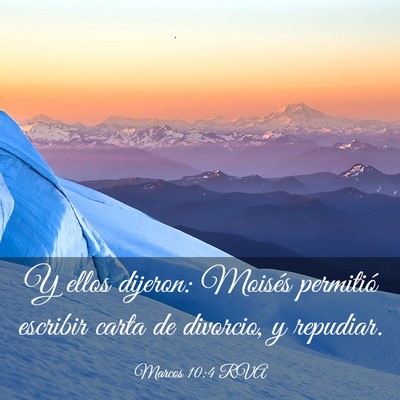 Picture 03 - Marcos 10:4 RVA - Y ellos dijeron: Moisés permitió escribir carta - Bible Verse Picture