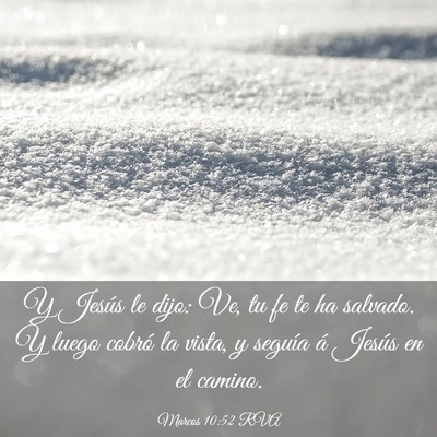 Picture 03 - Marcos 10:52 RVA - Y Jesús le dijo: Ve, tu fe te ha salvado. Y - Bible Verse Picture