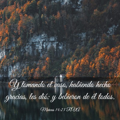 Picture 03 - Marcos 14:23 RVA - Y tomando el vaso, habiendo hecho gracias, les - Bible Verse Picture