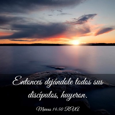 Picture 03 - Marcos 14:50 RVA - Entonces dejándole todos sus discípulos, - Bible Verse Picture