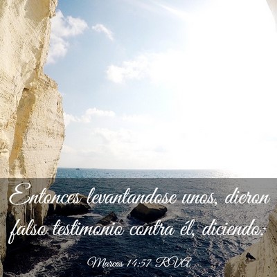 Picture 03 - Marcos 14:57 RVA - Entonces levantandose unos, dieron falso - Bible Verse Picture