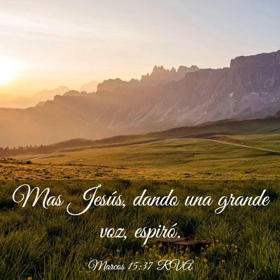 Picture 03 - Marcos 15:37 RVA - Mas Jesús, dando una grande voz, - Bible Verse Picture