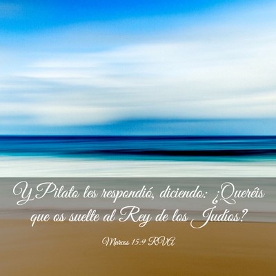 Picture 03 - Marcos 15:9 RVA - Y Pilato les respondió, diciendo: ¿Queréis que - Bible Verse Picture