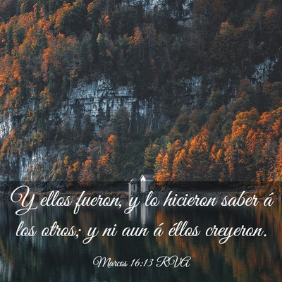 Picture 03 - Marcos 16:13 RVA - Y ellos fueron, y lo hicieron saber á los otros; - Bible Verse Picture