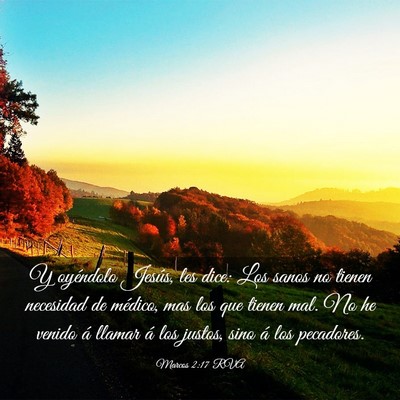 Picture 03 - Marcos 2:17 RVA - Y oyéndolo Jesús, les dice: Los sanos no tienen - Bible Verse Picture