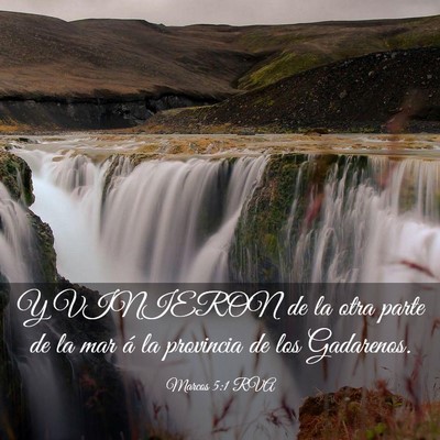 Picture 03 - Marcos 5:1 RVA - Y VINIERON de la otra parte de la mar á la - Bible Verse Picture