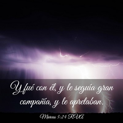 Picture 03 - Marcos 5:24 RVA - Y fué con él, y le seguía gran compañía, y - Bible Verse Picture