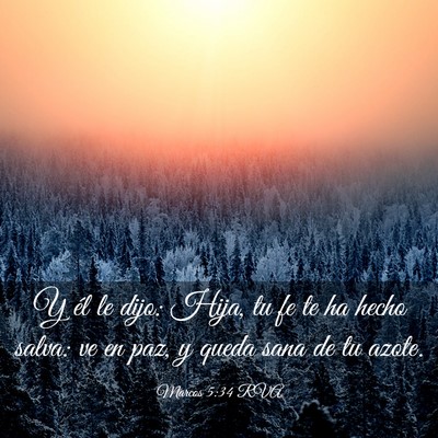 Picture 03 - Marcos 5:34 RVA - Y él le dijo: Hija, tu fe te ha hecho salva: ve - Bible Verse Picture