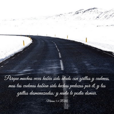 Picture 03 - Marcos 5:4 RVA - Porque muchas veces había sido atado con grillos - Bible Verse Picture