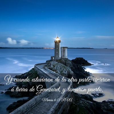 Picture 03 - Marcos 6:53 RVA - Y cuando estuvieron de la otra parte, vinieron á - Bible Verse Picture