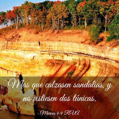 Picture 03 - Marcos 6:9 RVA - Mas que calzasen sandalias, y no vistiesen dos - Bible Verse Picture