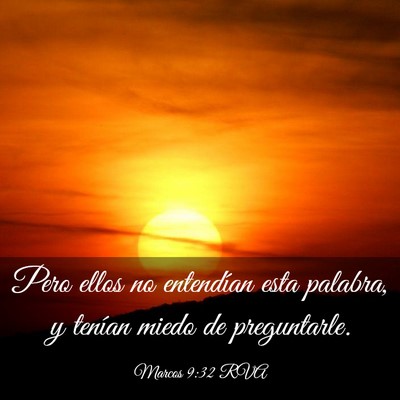 Picture 03 - Marcos 9:32 RVA - Pero ellos no entendían esta palabra, y tenían - Bible Verse Picture
